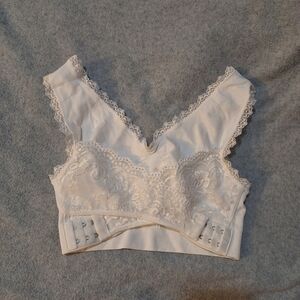 White Lace Bralette Push Up Large